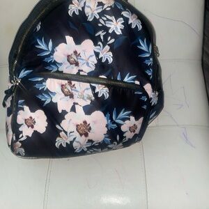 Kensie Navy Backpack with Pink Floral Print